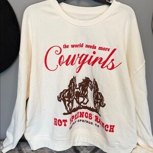 Grayson Threads White Sweatshirt with Red and Brown Print